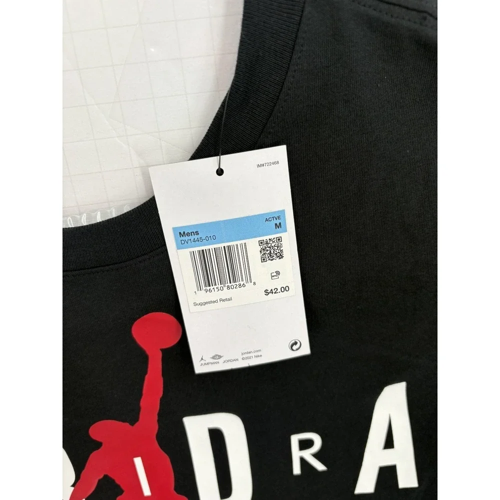 Air Jordan Jumpman Men's Black Spellout Short Sleeve Tee Shirt DV1445-010, NWT M